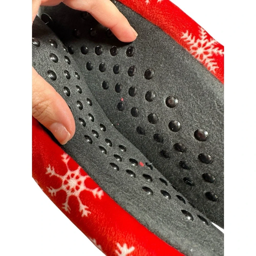 merry and bright womens santa christmas slipper socks‎ with grippers size 7-9.5